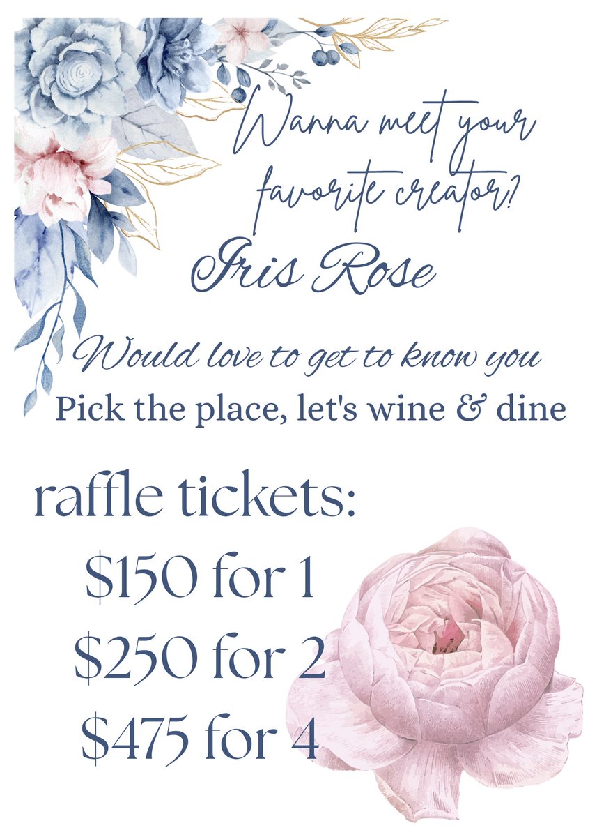 IrisRose013's tweet photo. Last hours to buy raffle tickets. Wanna take me out to dinner?
I'd love to get to know you🥰
OF SUB SPECIAL PRICING https://t.co/bt90O86RMi
