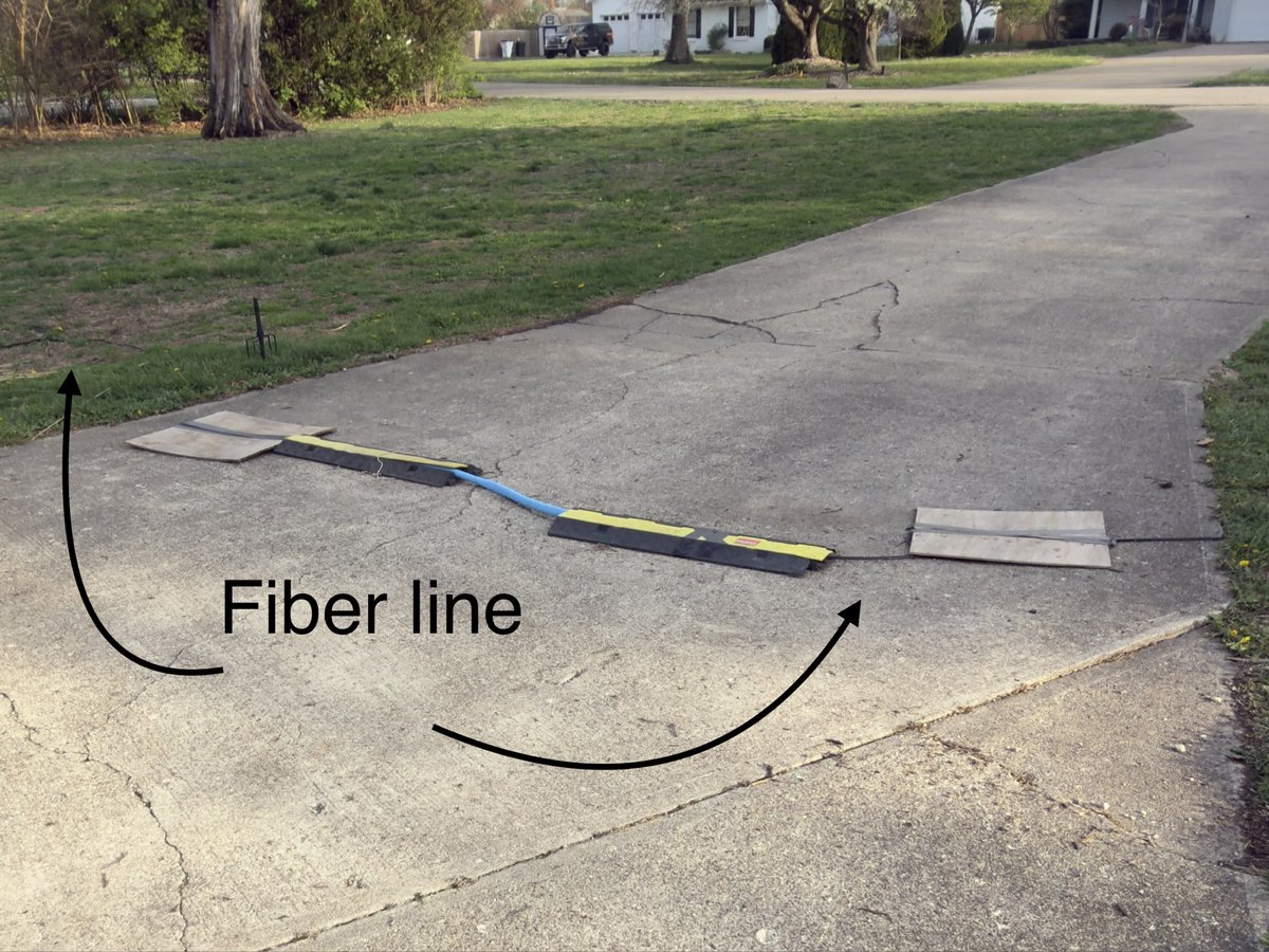 Rizzmcgizz's tweet photo. @VerizonSupport Been a customer for over a decade so assumed switching to @AskFrontier fiber I’d be just as happy as I’ve been with Verizon. Ten weeks of driving over this though and even being told I’m not allowed to bury it myself tells me I probably shouldnt have assumed, huh? https://t.co/3WZtZKNXe1