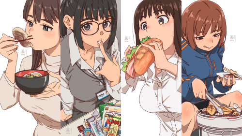 #4月になったのでフォロワーさんに自己紹介しようぜ アニメと食いしん坊と全身。あとメガネテカテカ 