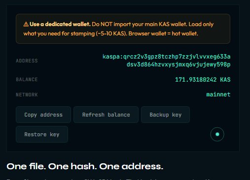 How to use KasProof: 1. Go to the website 2. Your browser generates a ...