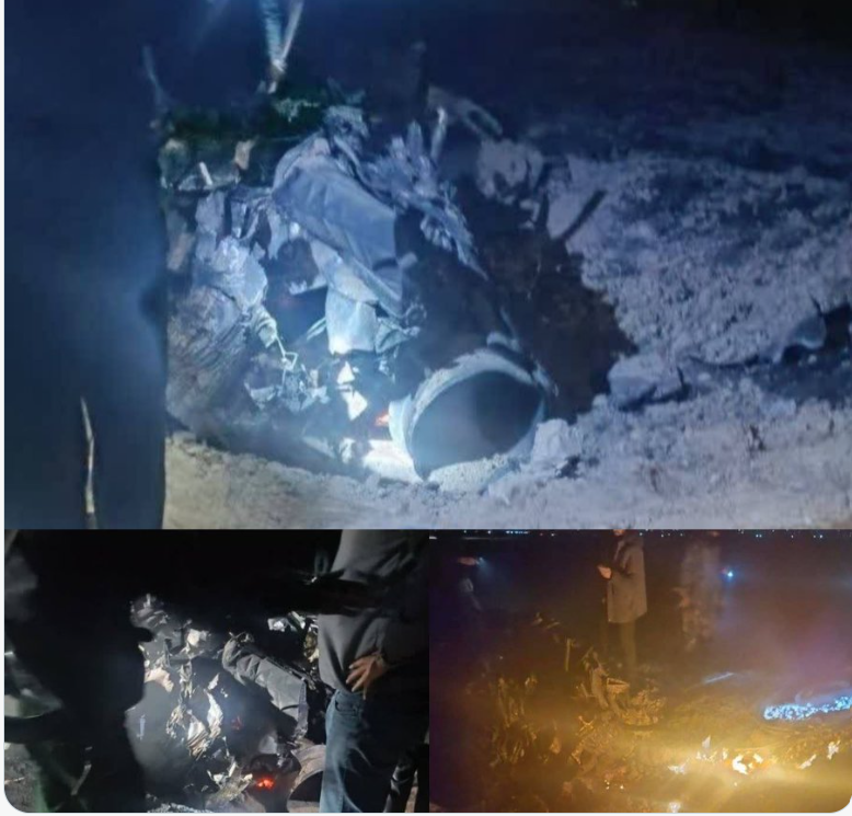 Pixel_Ke_'s tweet photo. BREAKING: unconfirmed report indicates another American fighter jet believed to be an F-16 has been shot down over Iran.  Wreckage photos have surfaced showing twisted metal debris scattered across the ground. 

More dark days ahead for the U.S-Israel warlords. https://t.co/dsNuOfBmFw
