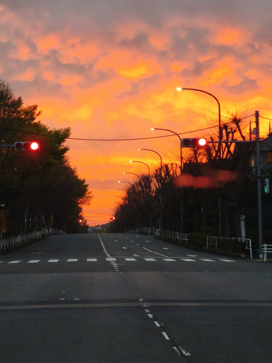 仕事前の朝焼けに思わず📸