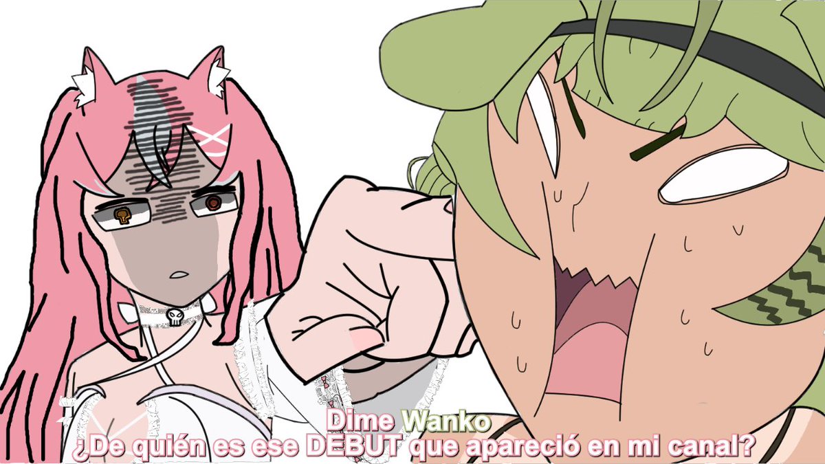 yepaxx's tweet photo. Algo que tal vez pudo pasar después del debut de Wanko💚🤔
#EnyaYoruneko #EnyaSketch #Yorumemes https://t.co/w8IingvYpl