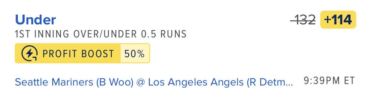 TeflonBetss's tweet photo. Using my boost on this beauty 🎯

#MLB #Gambling𝕏 https://t.co/JiIeibpbaA