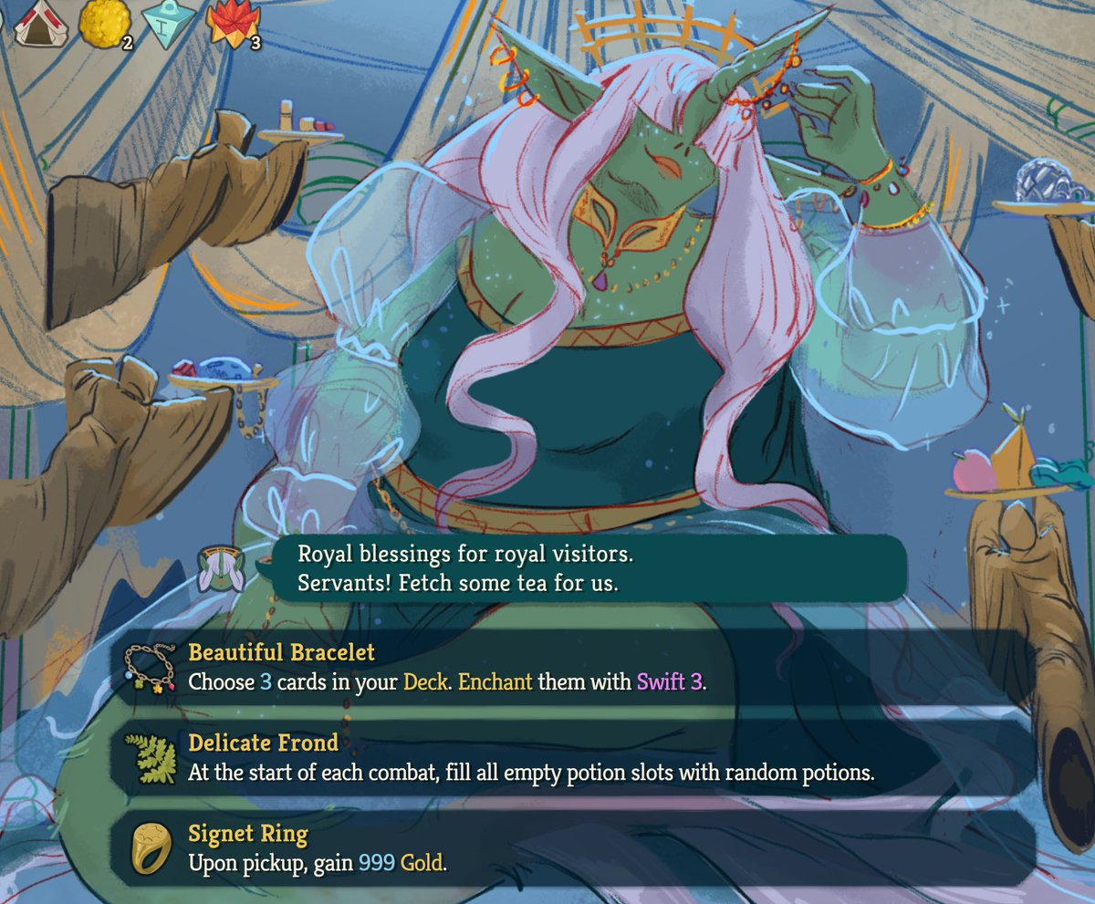 ThePapaMutt's tweet photo. I'm new to Slay the Spire and idk if this is a returning character or not but the way I'm fawning over this jpeg everytime they show up on my runs

man i cant already be barking at this video game its only 730 at night bro https://t.co/A53ofcAPDY