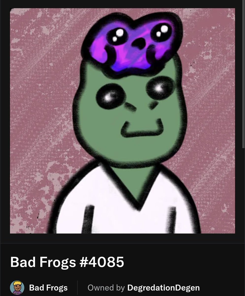 🚨 Bad Frog Giveaway x 2 🚨

🎁 Prizes:
Bad Frog #464
Bad Frog #4085

How to enter:
1️⃣ Follow <a href="/Smudger050483/">Smudger</a> + <a href="/BadFrogs1744/">Bad Frogs</a> 
2️⃣ Comment wth the folowing words:
"The art is so bad it's good"
3️⃣ Tag 3 people

⏰️ Winner chosen in 48 hours