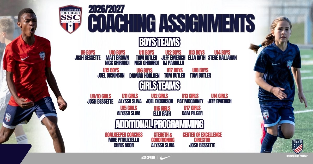 SEsoccerclubCT's tweet photo. ππππππππ πππππππππππ
Introducing the leaders, the visionaries, the standard-setters ready to drive us forward.
Our 2026/27 Head Coaches.
#SSCPride https://t.co/cQp7lCrxui