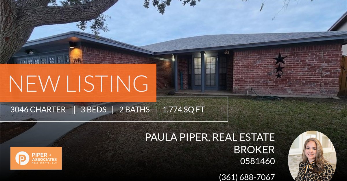 PiperNAssoc's tweet photo. 📍 New Listing Alert📍 Take a look at this fantastic new property that just hit the market located at 3046 Charter in Corpus Christi. Reach out  at (361) 688-7067 or https://t.co/oYhGifgWOm

Paula Piper, Real Estate Broker https://t.co/VrRPfudkTy https://t.co/ibuQKuP7bX
