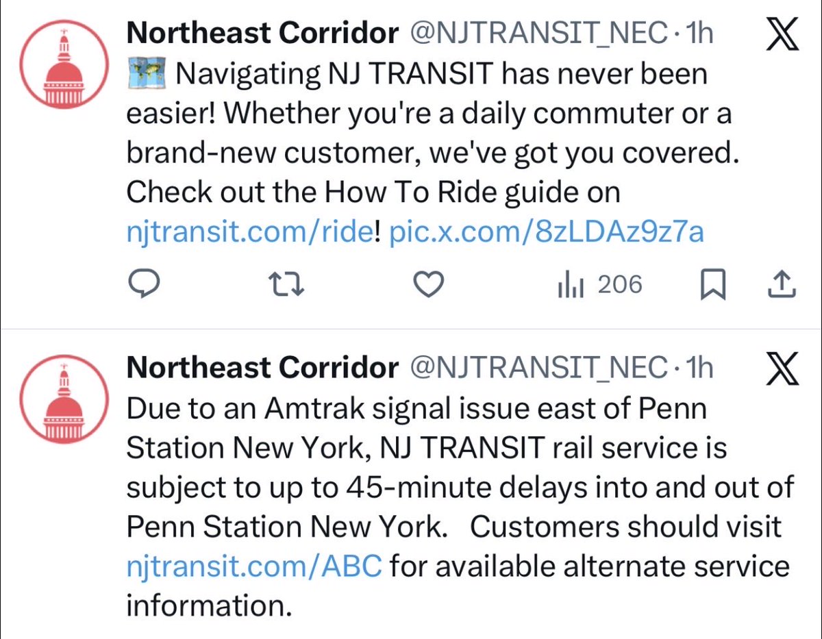 jamesrr1's tweet photo. @NJTRANSIT The way to go! https://t.co/WHYmqIa7G0
