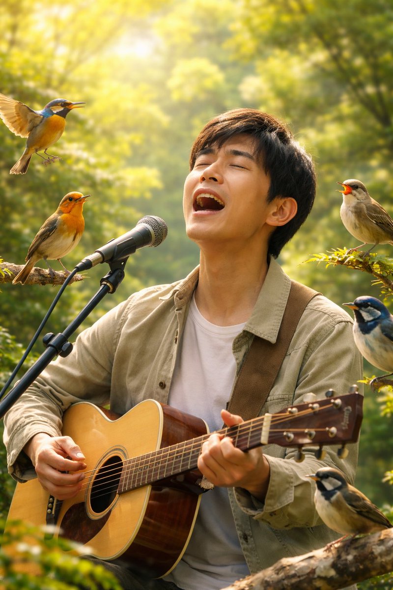 smile10008's tweet photo. 森山直太朗の歌声に

                       鳥類が共鳴

するって何処で知ったのだろうか？

写真提供:  Chat GPT https://t.co/6uV9xiJXQp