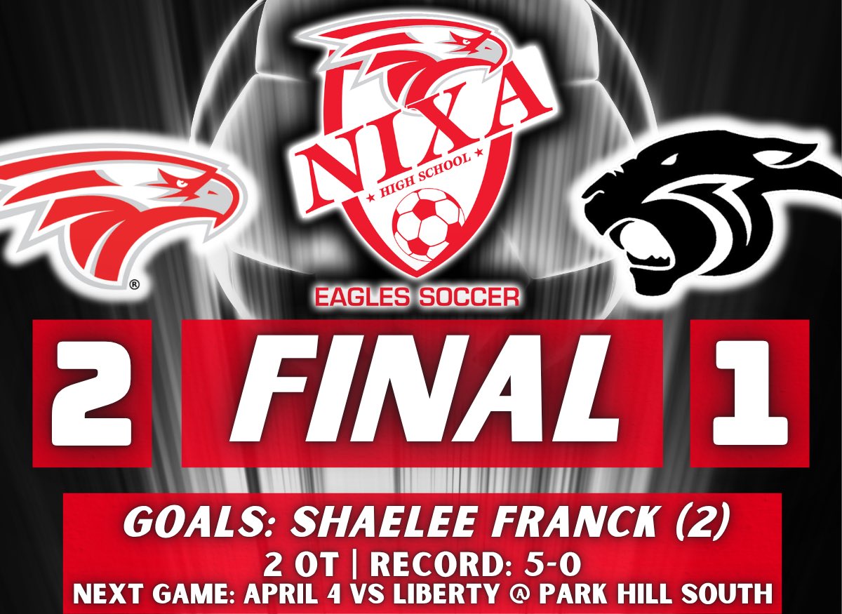 Nixa_Soccer's tweet photo. Nixa 2- Park Hill South 1 in 2OT @nixaathletics @OzarksOzone @MOSoccerCoach https://t.co/Xdp1zj8amK