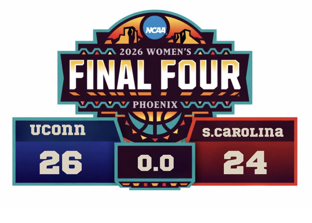 kris_chaney32's tweet photo. Halftime in Phoenix ๐ฅ ๐๏ธ
โฆ@BestWShowโฉ #Gameupdates #NCAA #FinalFour https://t.co/zpi1w4wokx