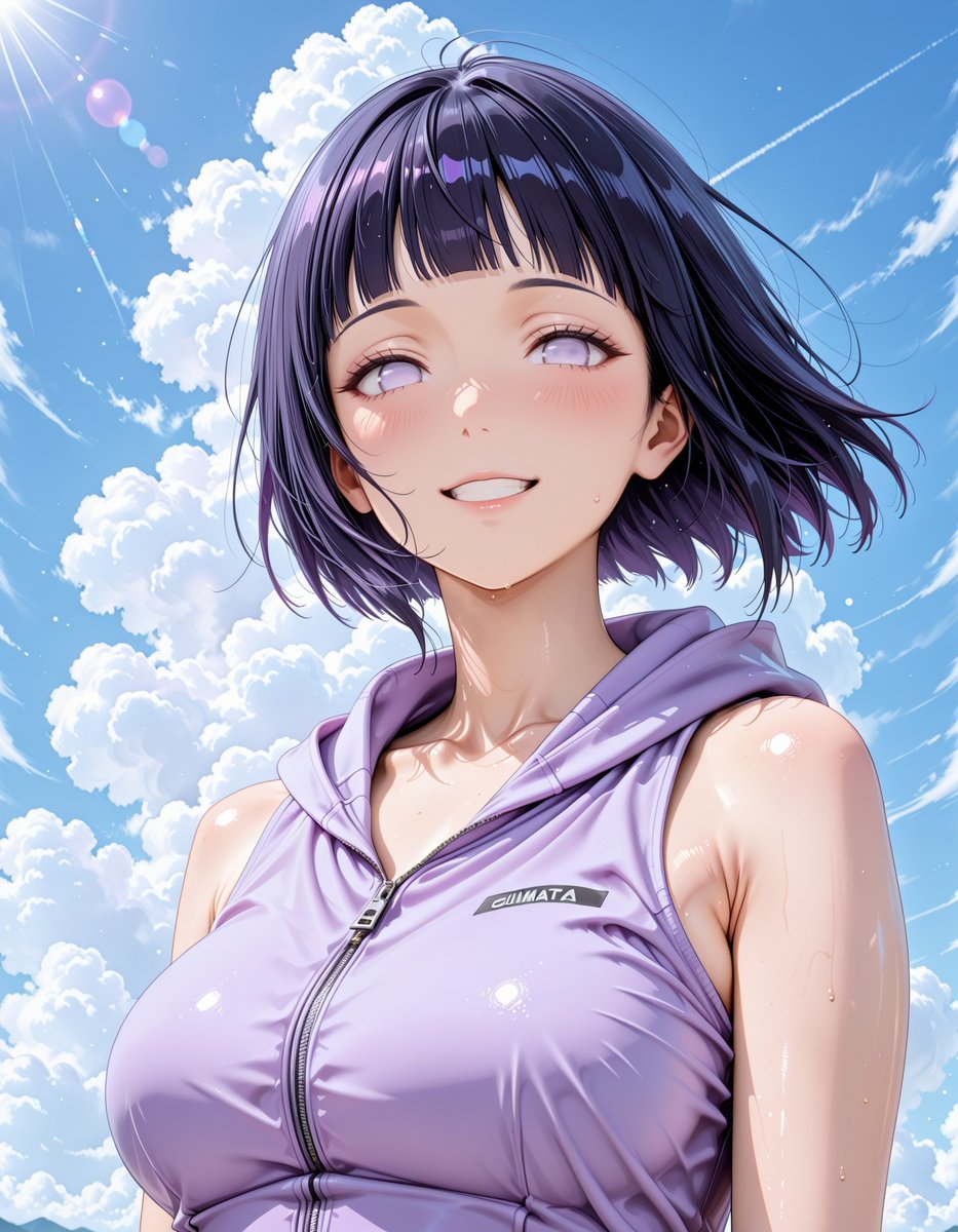 gsufb80699's tweet photo. #HinataHyuga #日向ヒナタ #Naruto #NARUTO #Byakugan #白眼 #ShortHair #BobCut #SleevelessHoodie #PurpleHoodie #SportsWear #Smiling #BlueSky #SunnyDay #AnimeArt #AIArt #AIイラスト
SFW illustration. https://t.co/YI2DvK3rZ9