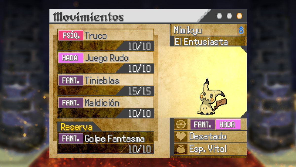 Slowpovich's tweet photo. ✅MIMIKYU
En este juego todos los Pokémon puede elegir entre 4 habilidades, incluso Mimikyu.
Además de Disfraz, cuenta con Indefenso, Resquicio y Desatado.
Está ultima hace que todos en combate pierdan 8% de los PS al final del turno. https://t.co/pHiWn45qv8