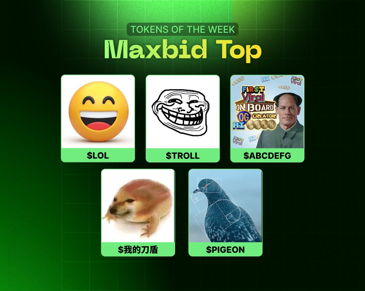 maxbidbro's tweet photo. hey CT, here are the tokens with the highest trading volume on https://t.co/DNNQ2ZDczh this week.          

$LOL $TROLL $abcdefg #我的刀盾 $PIGEON      

Did your fav make the list? https://t.co/mh1M98sOk7