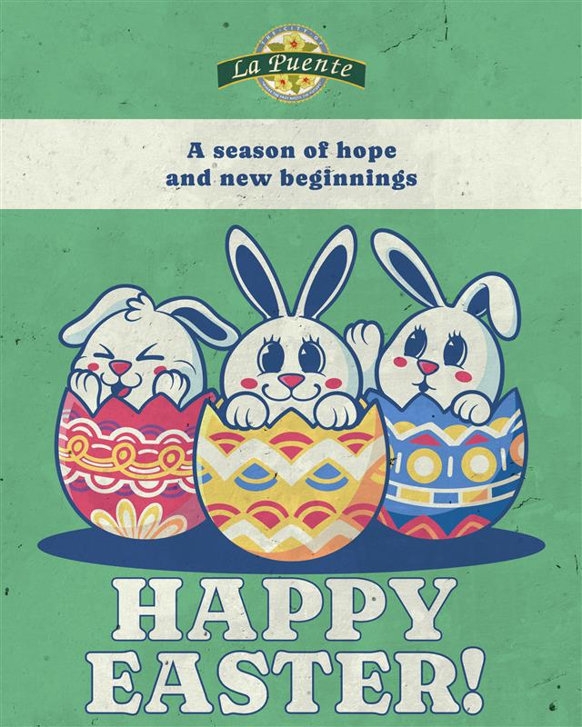 CityofLaPuente's tweet image. Easter, a celebration filled with love, happiness, and the company of family and friends. 🌸✨
May this season bring peace and new beginnings to all. 💝

#LaPuente #Easter #beginnings #happiness #community