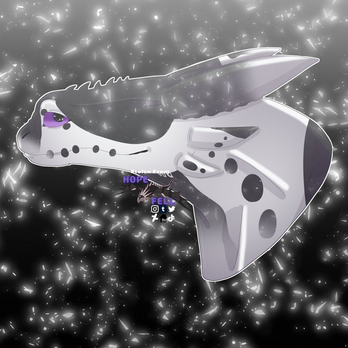 H0peFell's tweet image. Owed for Starbornecho on DA of their Nightfury OC Cosmo

#httyd #nightfury