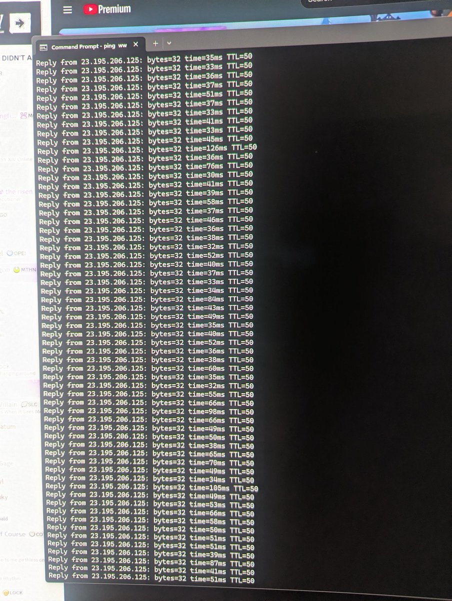 My connection at work vs on Spectrum. I'm pinging the exact same IP. An absolute joke or service and charging me $85 a month for this should be illegal...