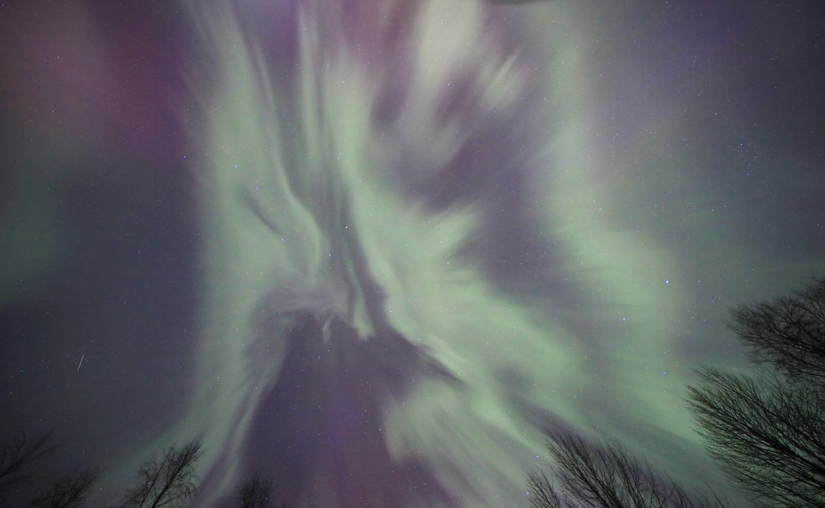 PHatunen's tweet image. Revontulia 3.4.2026 korkealla taivaalla Vaalassa.
#revontulia #auroraborealis #northernlights #Finland