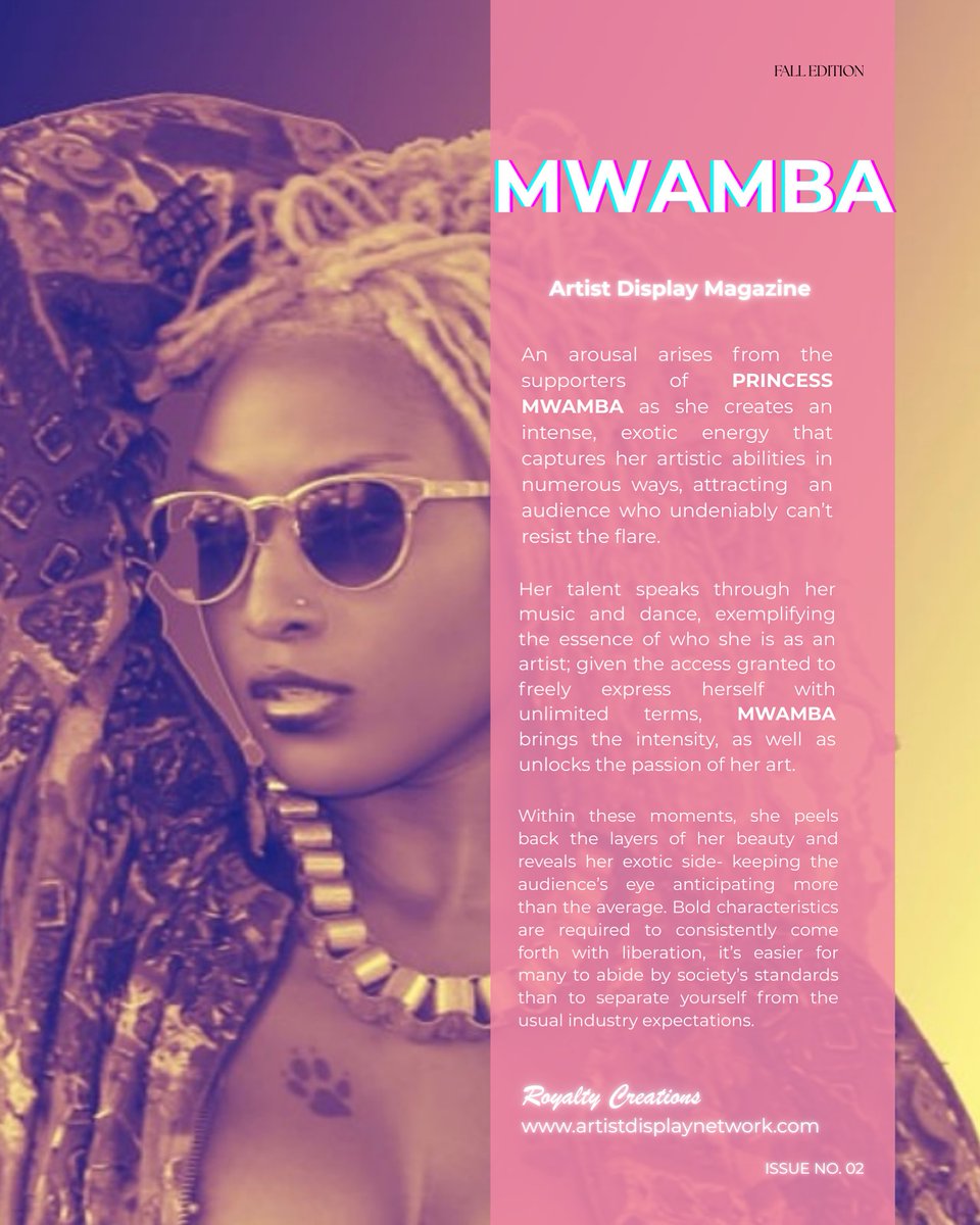 ArtistDisplay_'s tweet photo. PRINCESS MWAMBA peels back the layers of her beauty and reveals her exotic side- keeping the audience’s eye anticipating for more than the average. @TEAM_MWAMBA #ArtistDisplayMagazine . https://t.co/KrwVoHR3ps