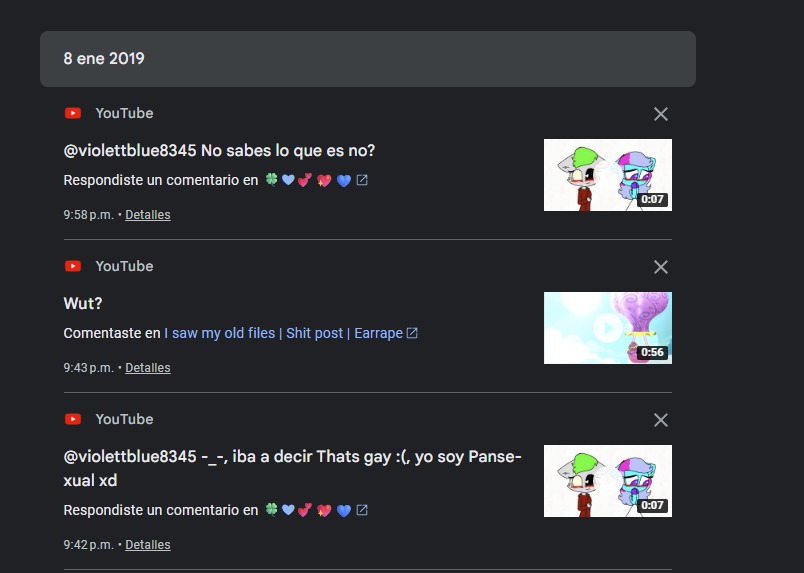 Recuerden siempre revisar su historial de comentarios de Youtube!