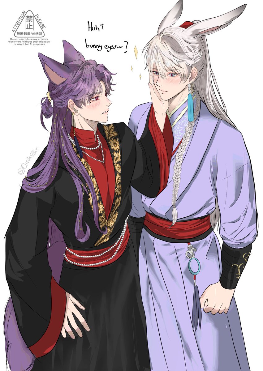 Amimiiiiir's tweet image. Testing colors 🦊🐰✨

#starfish #rafayel #xavier