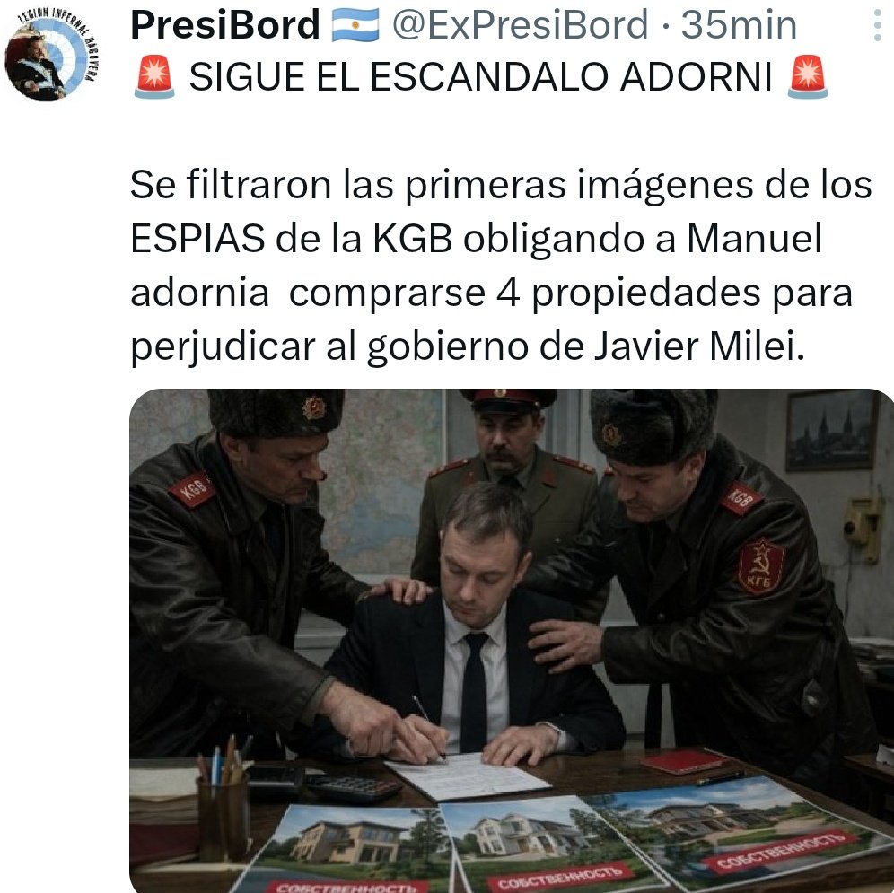 geniodelvotooo's tweet image. #LosTrollsEranUstedes joderme que Putin está detrás de adornis,el 3%,del caso libra,de Karina,caputito, sturze y su mujer, Andis,pobreza,suba de tarifas,nada de paritarias,jubilados,represión,la guerra de Irán y Trump y ponele el viaje de adornis...y a eso sumale lo poco que pago