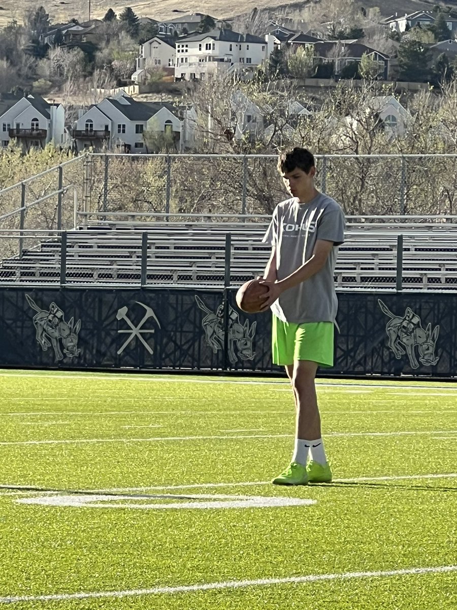DutchOgburn's tweet image. Working with Coach Groner @KohlsKicking is making me grow as a kicker! 2nd place in my age division in our kick off this week! I also had a 40 yard punt with 4 second hang time. 
#ClassOf2028
#KickingRecruit
#PutInTheWork
#LetsGo
#WyomingBoy