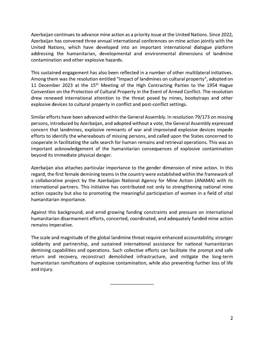 As the international community marks the International Day for Mine Awareness and Assistance in Mine Action on 4 April, landmines and explosive remnants of war continue to endanger lives, delay safe return, and impede recovery and reconstruction. Since November 2020 alone, 421