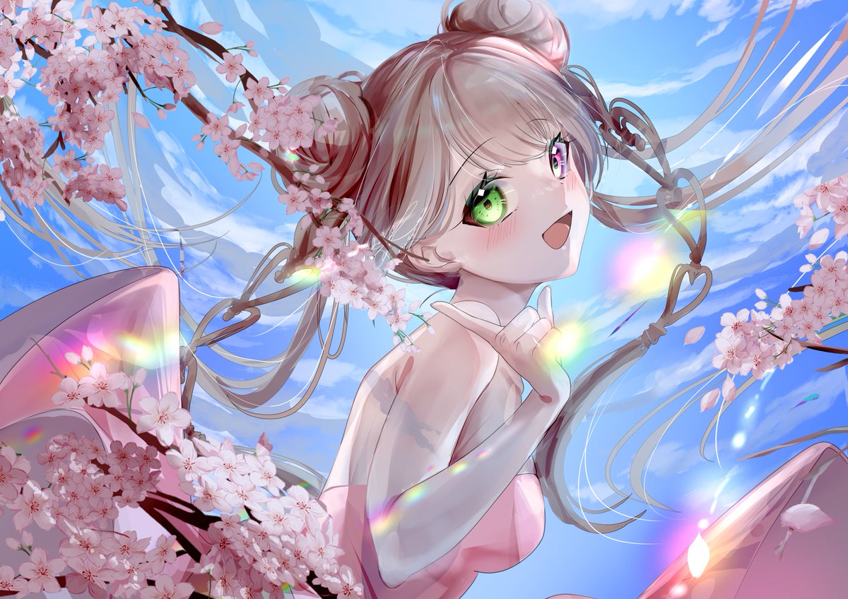桜咲く春の兆し
OCの新イラストを描きました！
春の兆しのように、少しずつ温かくなる気持ちを込めて…

ご覧いただけたら嬉しいです♡

#オリジナルキャラクター #桜 #春イラスト #透明感