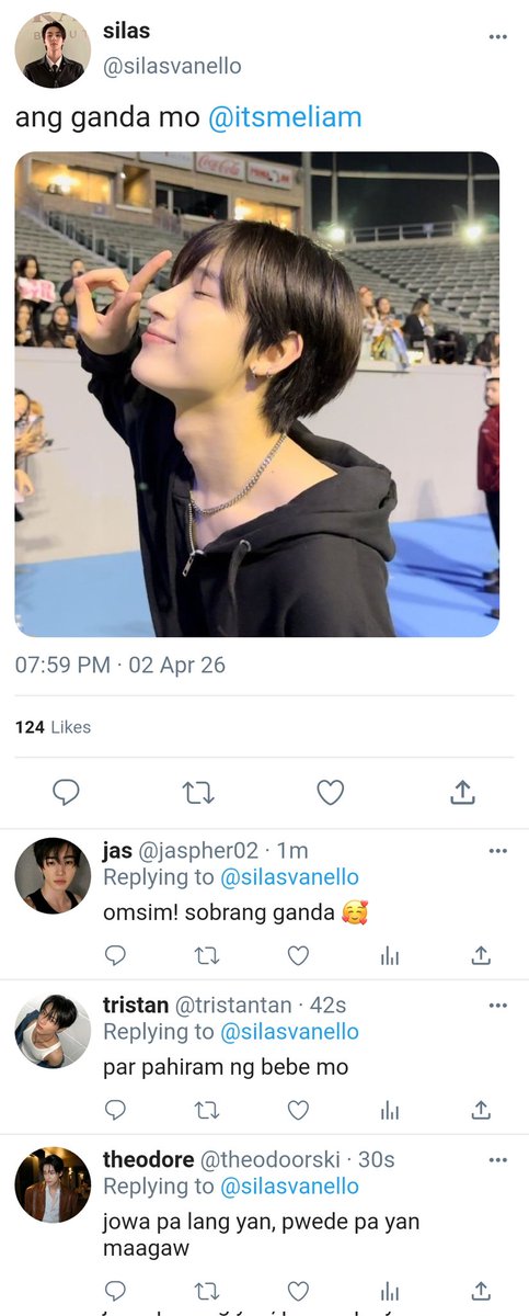 luvrwoncakes's tweet photo. random prompt: 02z tropa na crush na crush ang isang Liam (ksn) pero may bf na si Silas (yjw). mga walang pake kahit may boyfriend basta gusto nila si Liam HAHAHAHAAH https://t.co/09pRcfIGqf