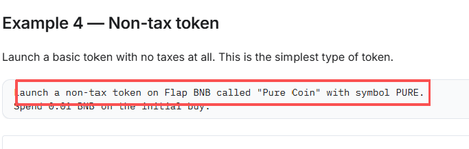 mostjiaodu's tweet photo. 刚刚币安官方转发了flap的推文，里面有一个指引，叫你创建一个名为Pure Coin，符号 为PURE的币 税收为0，太顶级了。 https://t.co/ScM7YeI0nm