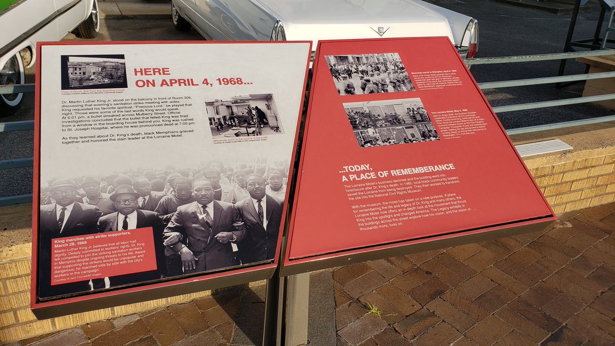 AugieNash's tweet image. #OTD 1968 - Martin Luther King Jr. is assassinated in Memphis TN.

Each time I pass thru Memphis, I stop at the Lorraine Motel to pay my respects.

I then tour the National Civil Rights museum to be reminded - of everything. 

#MLK