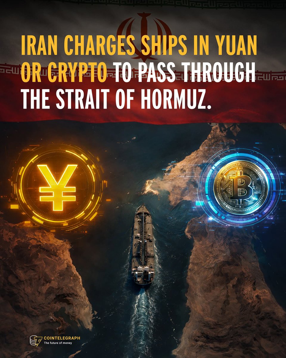 AltcoinLuffy's tweet photo. 🚨🇮🇷 Iran’s Revolutionary Guard is now charging tanker ships a toll in Chinese yuan or cryptocurrency to pass through the Strait of Hormuz, with WTI crude already past $112 per barrel.

#crypto #cryptonews https://t.co/eNbpIOjJop