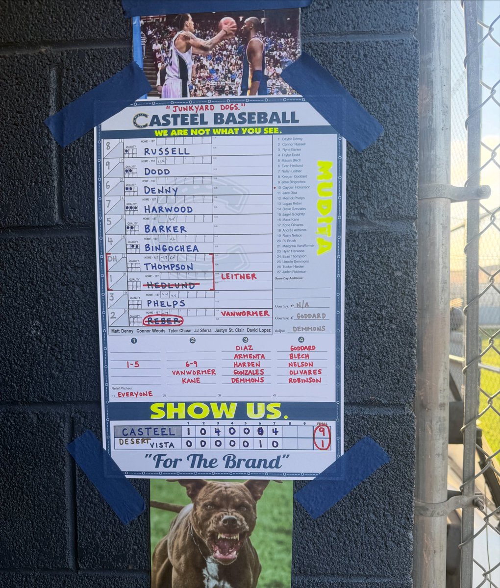 CHSColtBaseball's tweet photo. Junkyard Dogs. 

#DUB

#ferda https://t.co/jrLqUAdOg0