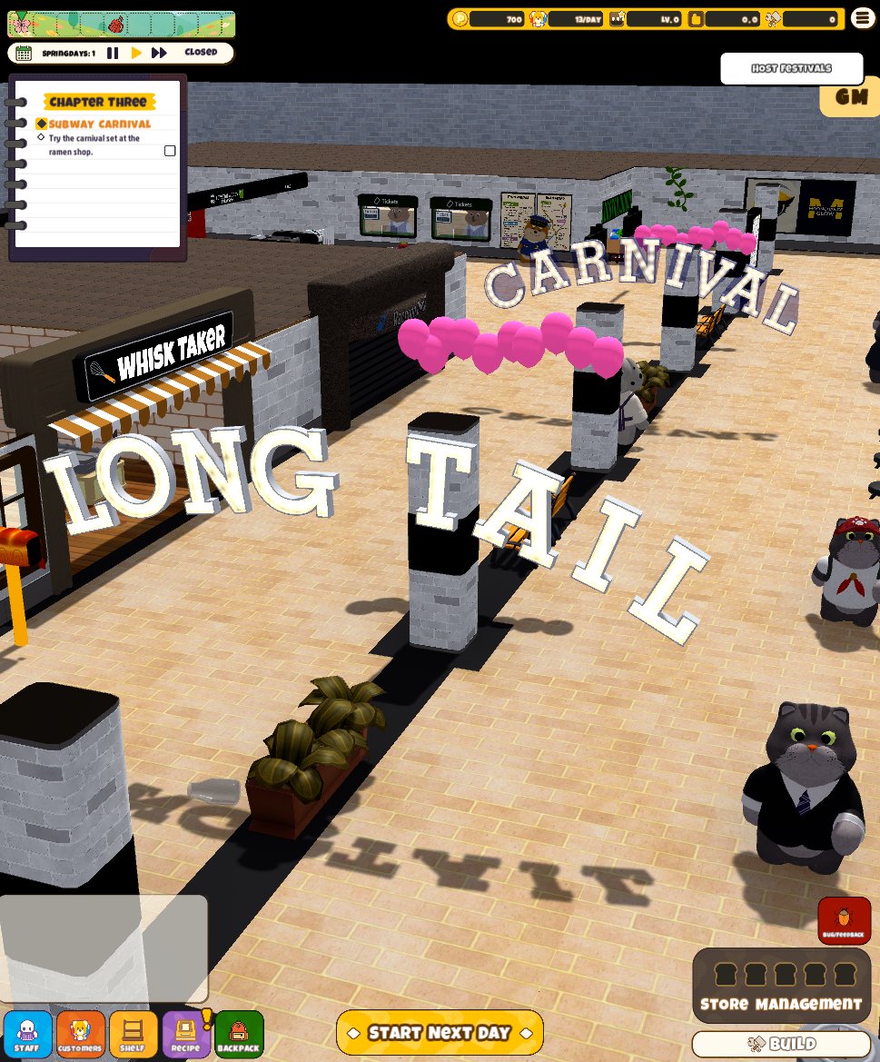 AnimalBakeryDev's tweet photo. The subway is making preparations for the upcoming carnival and guess who will be providing the snacks! 🧁🥐🍰
#ScreenshotSaturday #AnimalBakery #WhiskTaker #IndieGame #CozyGame https://t.co/N1wVa9QE80
