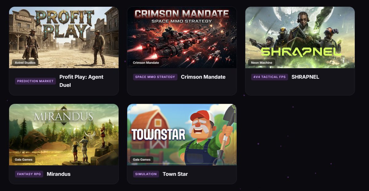 New games
Powered by GalaChain

Explore the latest titles on Gala Games, featuring both first-party and third-party experiences built for true ownership and player-driven worlds.

Discover what’s live now and start playing.  games.gala.com

#GalaChain #GalaSwap #GalaDefi