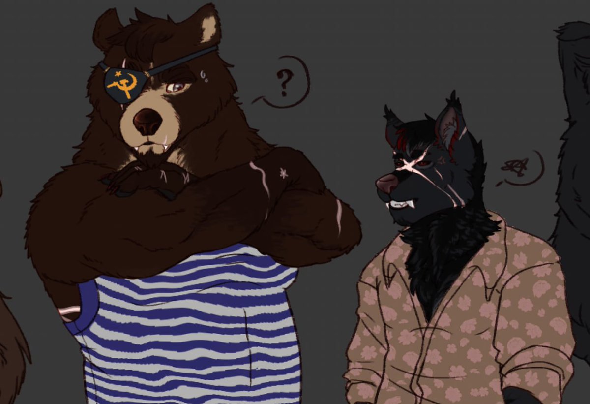 Glitchbabe's tweet photo. Furry #sovreich? 🐻💛🐺

(there is bonus one with no clothes🔞)
#countryhumans https://t.co/hT5hrWxg6H