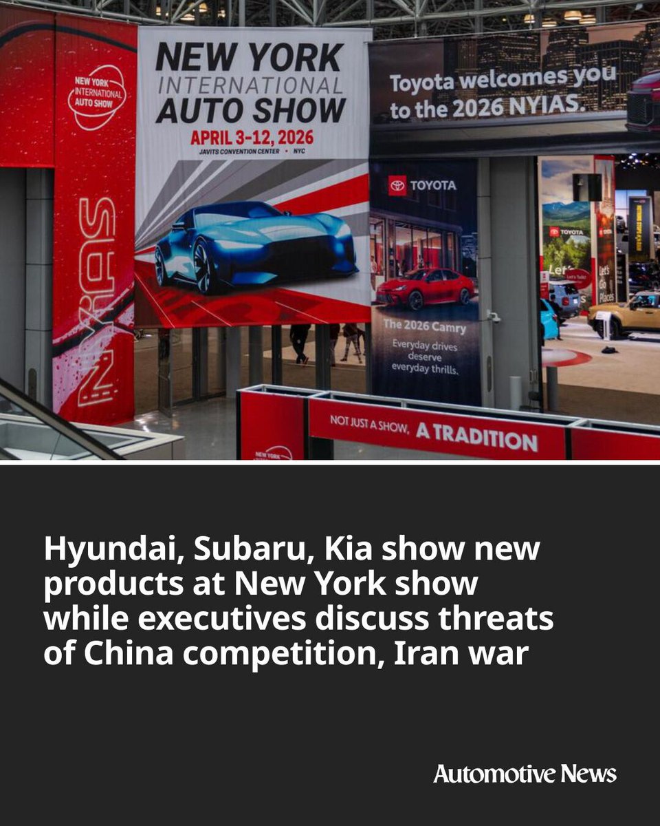 Automotive_News's tweet image. The 2026 New York International Auto Show this week showcased a handful of product debuts and even a surprise reveal: the Hyundai Boulder.

#Hyundai #Subaru #Kia #NewYorkInternationalAutoShow #automotive #autoindustry