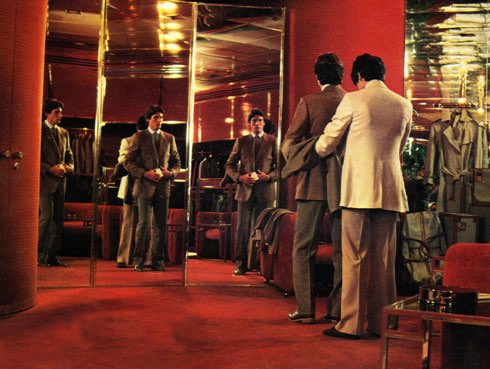 MikeVanderbilt's tweet photo. It’s interesting to me that AMERICAN GIGOLO, while realizes in February 1980 was shot in 1979 sets the template for what would be known as the ‘80s neon noir aesthetic—Armani suiting, neon, Venetian blinds, grey &amp; red color pallate, etc. Is it the first “‘80s movie?” https://t.co/Grsk0fxQys