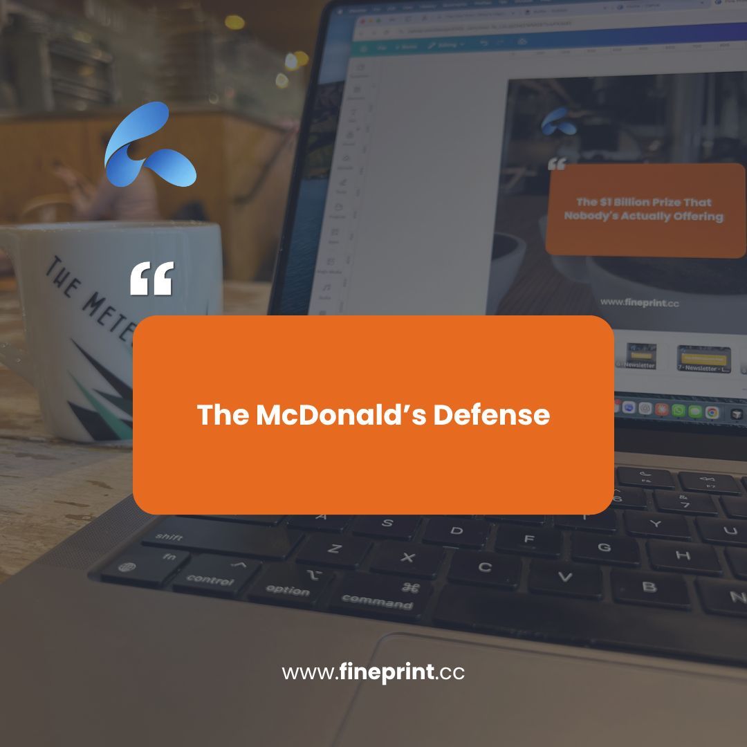 fineprint_cc's tweet photo. Sweepstakes casino operators keep telling legislators their model is no different from McDonald's Monopoly. Seventeen states and counting disagree, and the statutory language they're using to say so should concern every brand running promotions. 

https://t.co/xlk5YQ3i6r https://t.co/0mGcUYSmhB