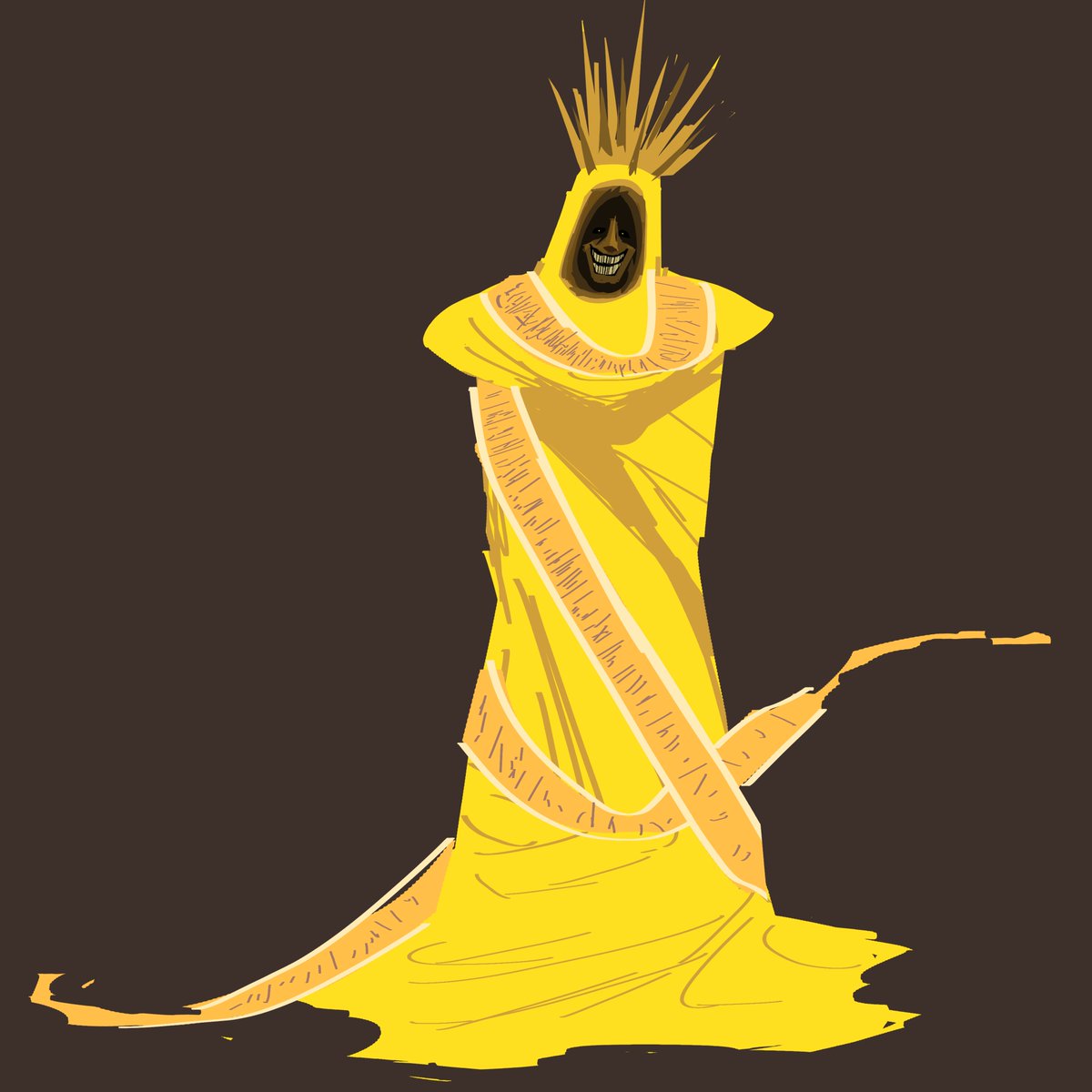 Nothing I was drawing last night was coming out right so I doodled a King in Yellow