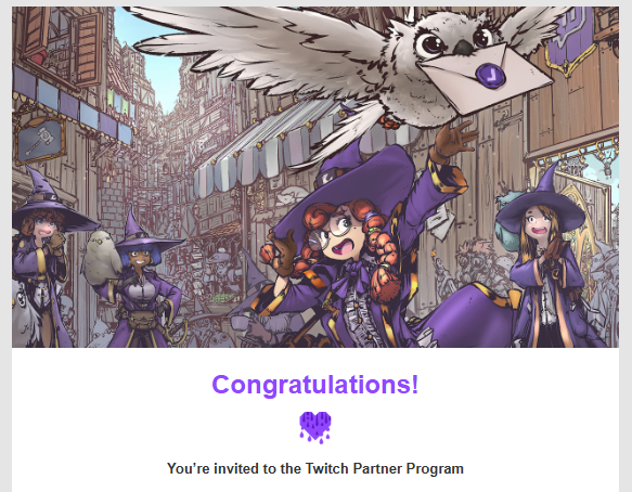 WE DID IT!! I still remember when we first started pushing the Twitch channel a few years ago, partnership felt a lifetime away. Huge thank you to <a href="/Twitch/">Twitch</a> for the mod raid earlier to share the invite, and massive appreciation to everyone who’s supported me along the way.