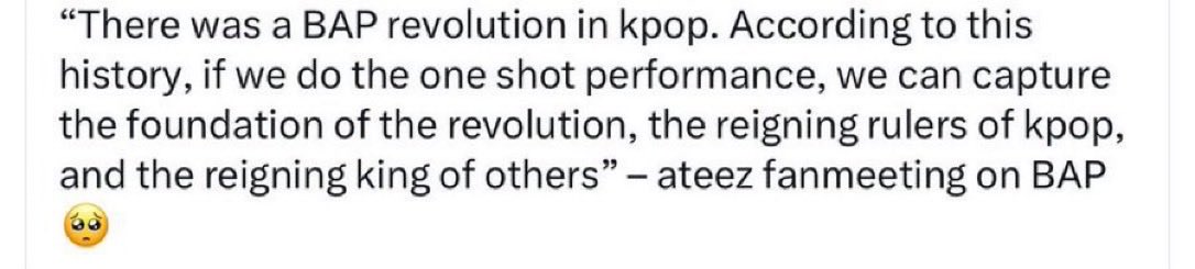 Capturing the foundation of revolution in kpop for real. Ateez are THE descendants of BAP and carry forward BAP legacy and messages of fighting social injustices and calling for revolution
Seonghwa went straight to the source and got immediate support