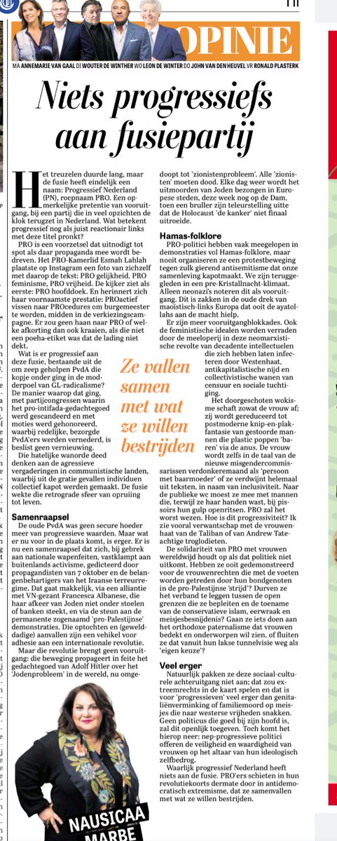 PRO wordt vakkundig gefileerd door <a href="/nausicaamarbe/">Nausicaa Marbe 🇺🇦🇩🇰🇬🇱</a>

Er is nu een samenraapsel dat zich vastklampt aan buitenlands activisme, gedicteerd door propagandisten van 7 oktober en de belangenbehartigers van het Iraanse terreurregime🎯

Lees je mee <a href="/jesseklaver/">Jesse Klaver</a>?