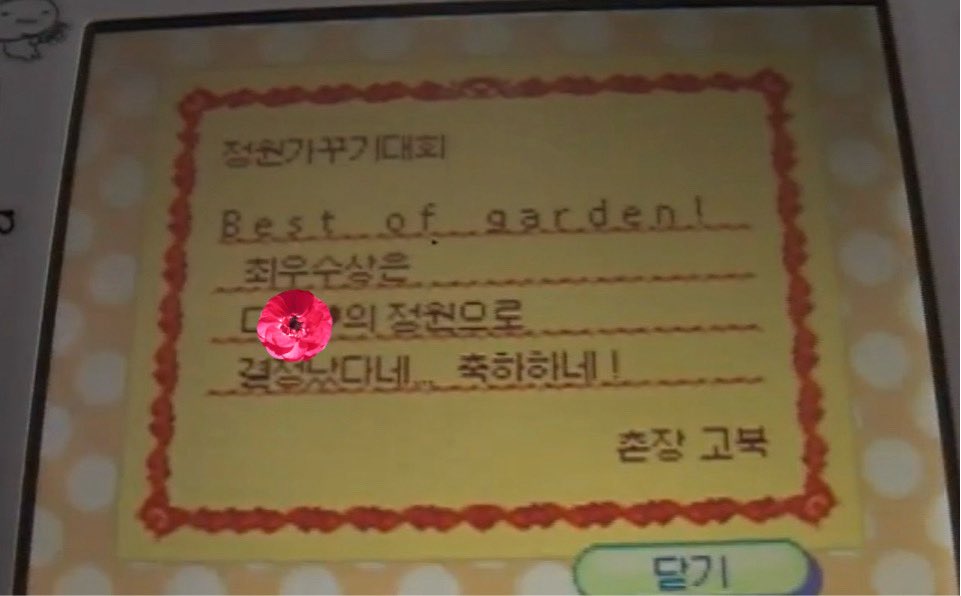 정원가꾸기대회 최우수상 사건
꽃 한 송이 심고 최우수상을 받게 된 사건이다..