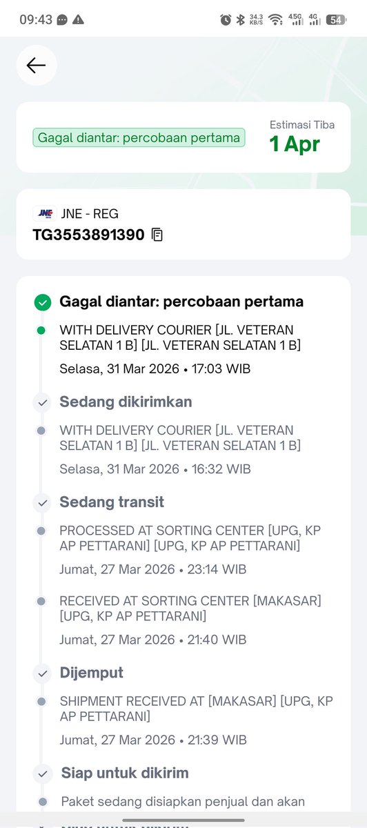 HadI_062's tweet photo. @JNECare halo kak, paket saya dengan resi TG3553891390

Sudah 6 hari tidak sampai sampai, terakhir pengantaran katanya salah alamat tapi ga ada kurir yang hubungi, kok bisa kurir ga hubungi sebelum antar? Padahal ekspedisi lain itu semua kurirnya menghubungi dlu sebelum antar https://t.co/LmyipfLYhB