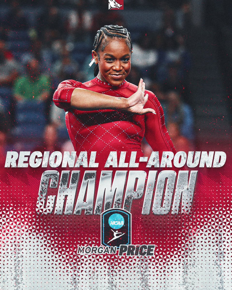 RazorbackGym's tweet photo. With a 39.575 score, Morgan Price is your Lexington regional all-around champion! 🐗🥇 https://t.co/Gl6DLM5iyE