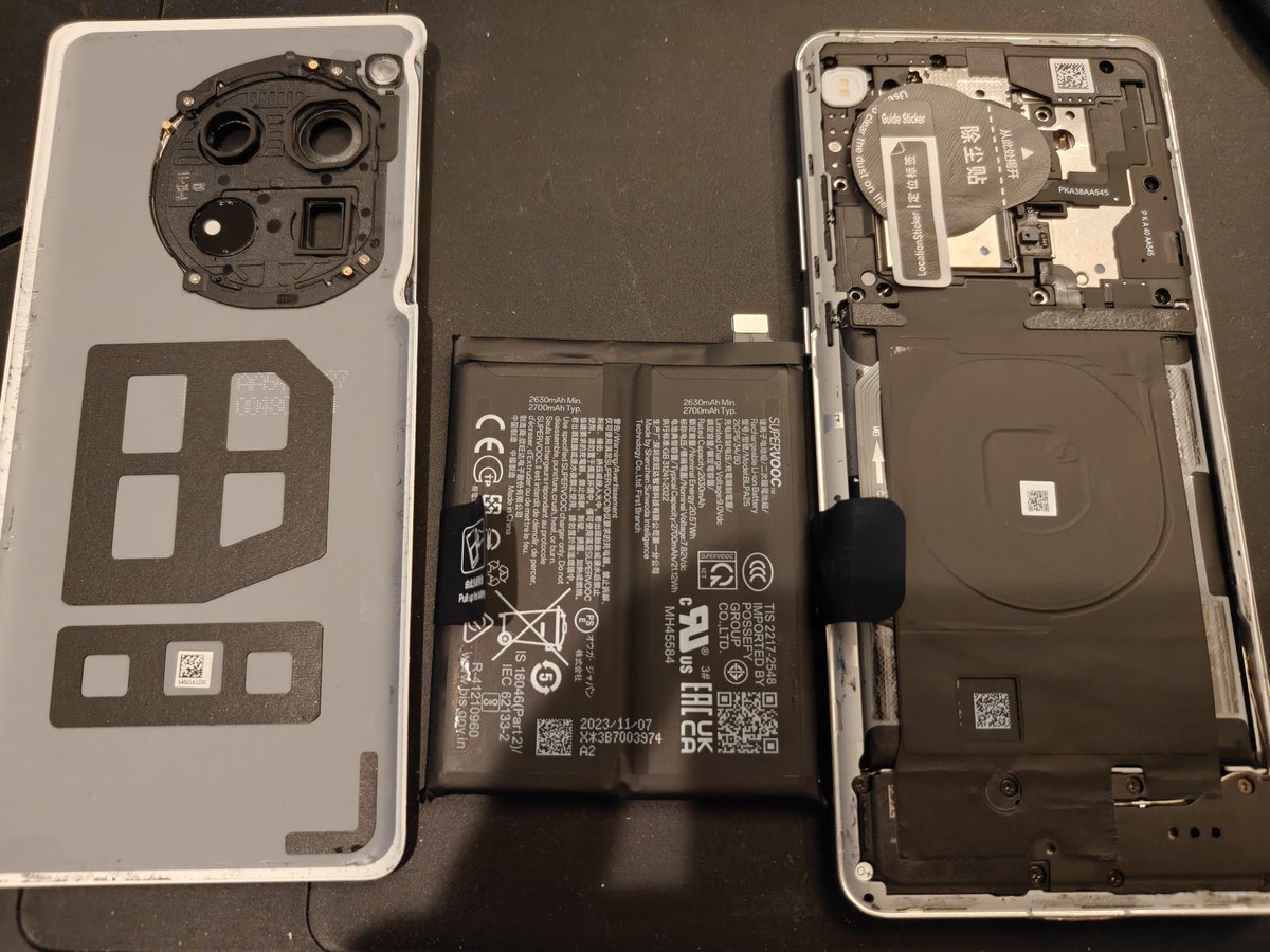 kpgc10kai_'s tweet image. なんか挙動が微妙なのでひとまず純正の97%のに交換した

#OnePlus12 #battery #replacement