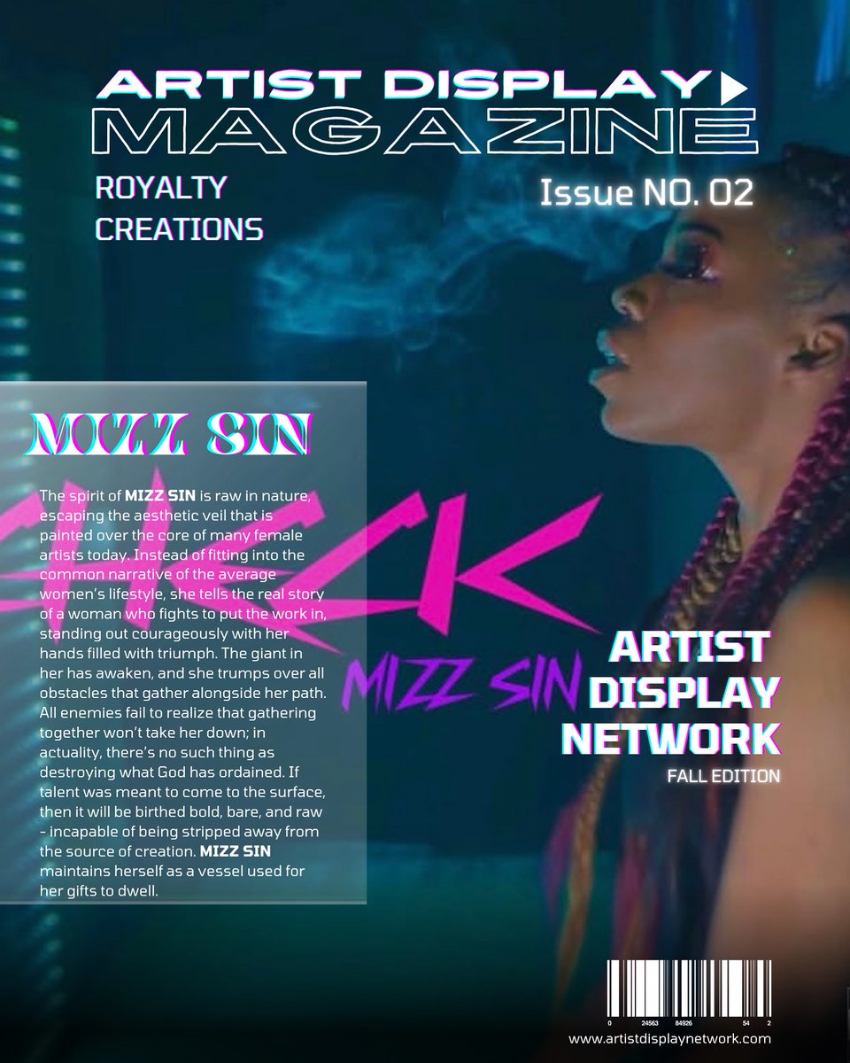 ArtistDisplay_'s tweet photo. The spirit of MIZZ SIN is raw in nature, escaping the aesthetic veil that is painted over the core of many female artists today. @Mizz_Sin718 #ArtistDisplayMagazine . https://t.co/ZK1LLV8il4